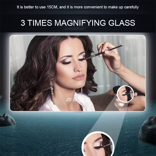 도매 욕실 스마트 백라이트 LED 조명 화장대 가구 장식 벽 마운트 유리 거울