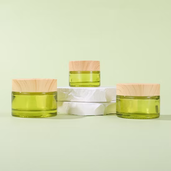 50g 대나무 유리 화장품 포장 병 항아리